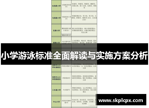 小学游泳标准全面解读与实施方案分析